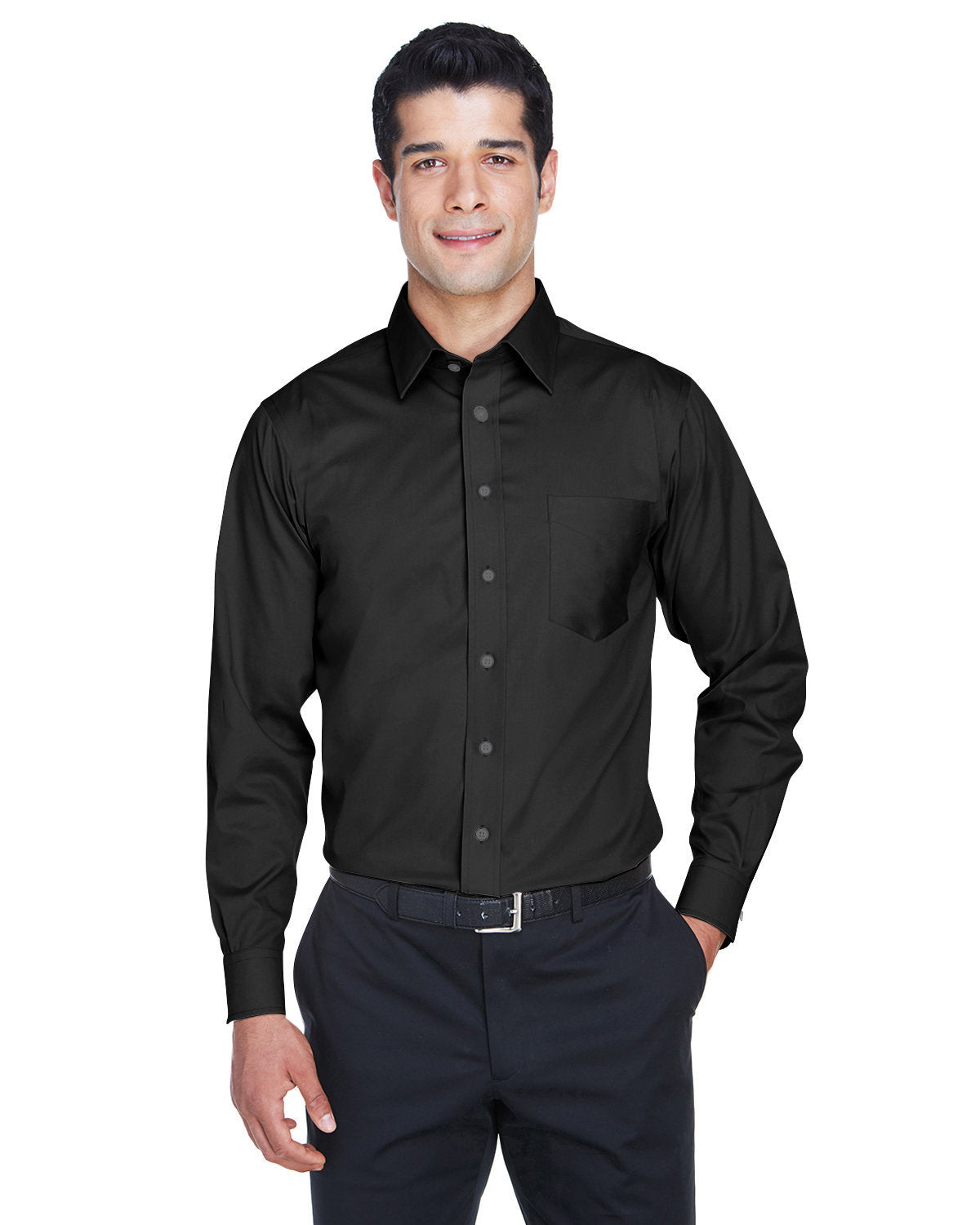 000163 Devon and Jones Men's Crown Collection® Solid Stretch Twill Woven Shirt