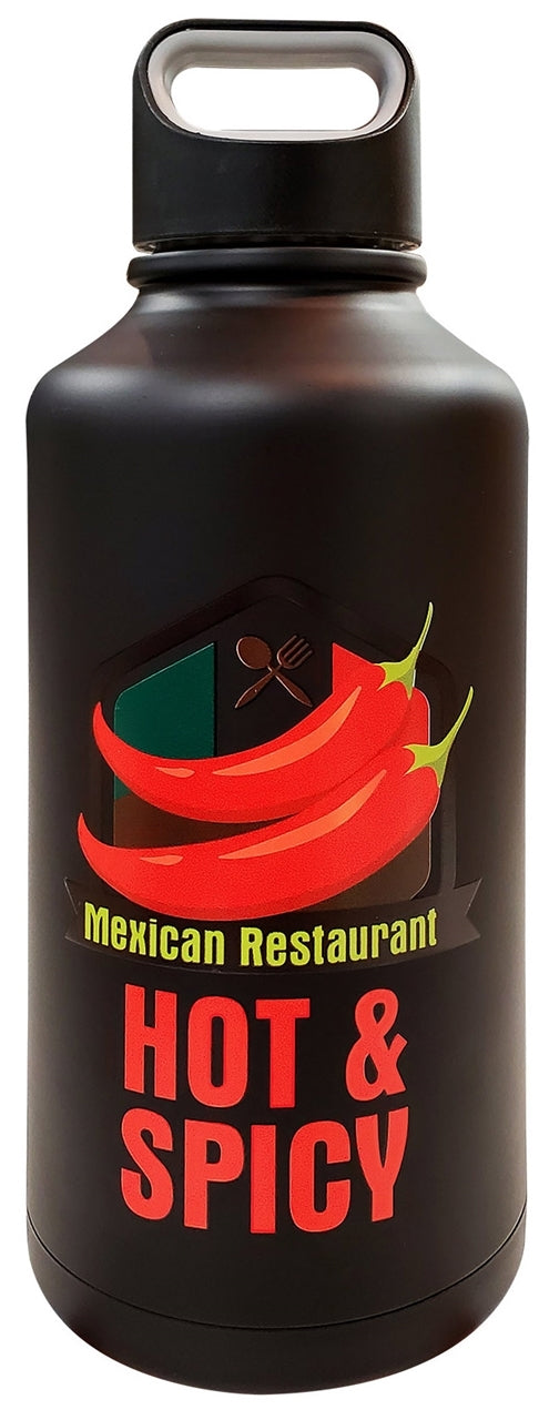 Everest 67oz double wall stainless steel vacuum growler matte black - Digital Print