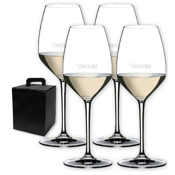 ~ Riesling 16.25oz RIEDEL crystal wine glass set of 4 in Noir Gift box