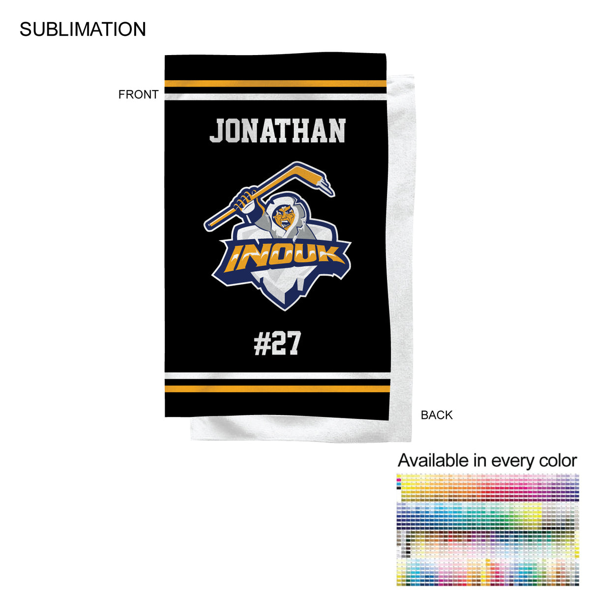 Team Towel in Microfiber Dri-lite Terry, 15x25, Sublimated Sports Towel