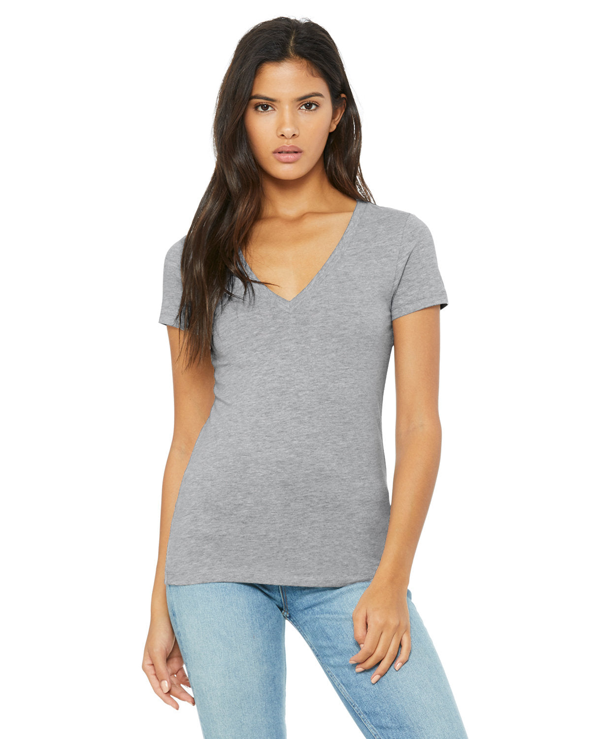 BELLA+CANVAS Ladies' Jersey Short-Sleeve Deep V-Neck T-Shirt