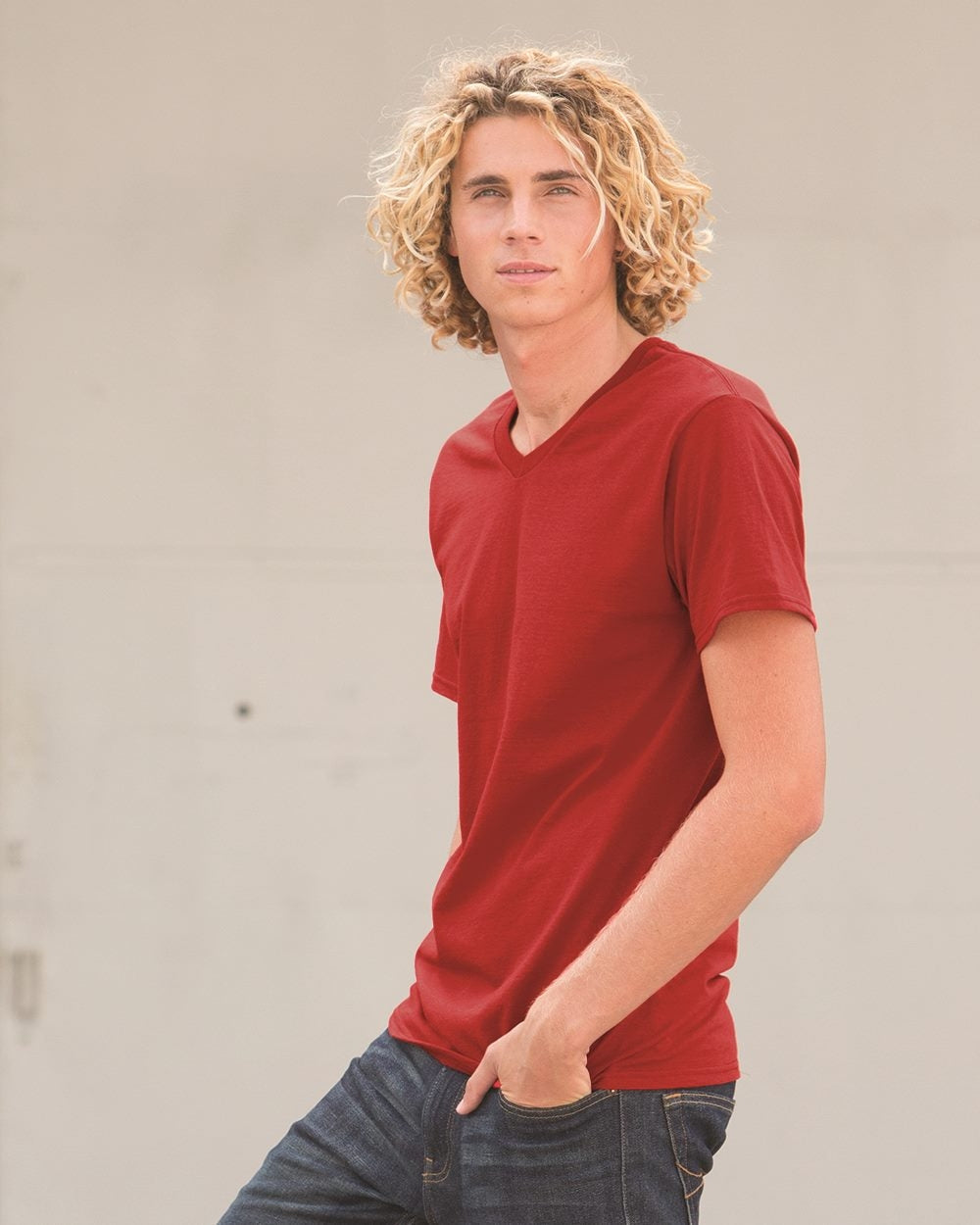 Fruit of the Loom HD Cotton V-Neck T-Shirt