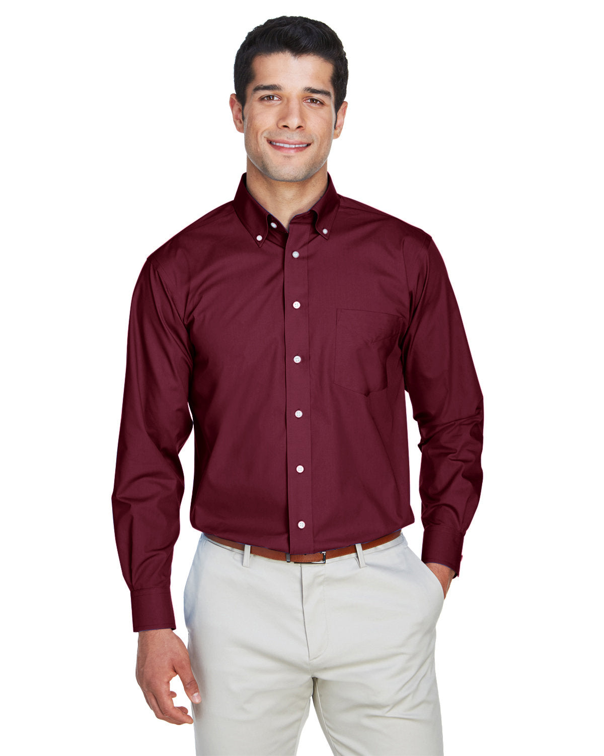 000162 Devon and Jones Men's Crown Collection® Solid Broadcloth Woven Shirt