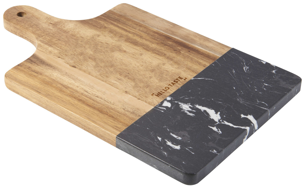 Black Marble and Wood Cutting Board