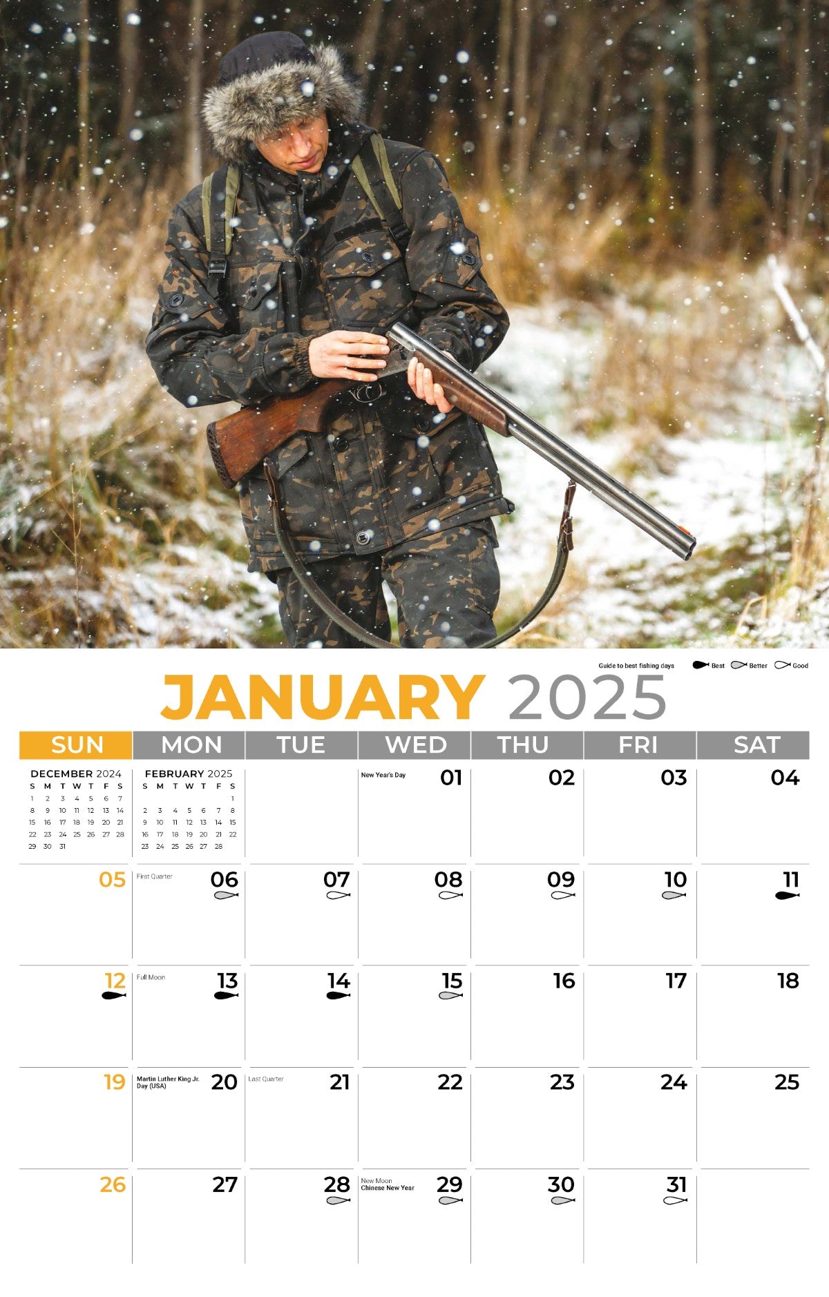 Galleria Wall Calendar 2025 Fishing and Hunting
