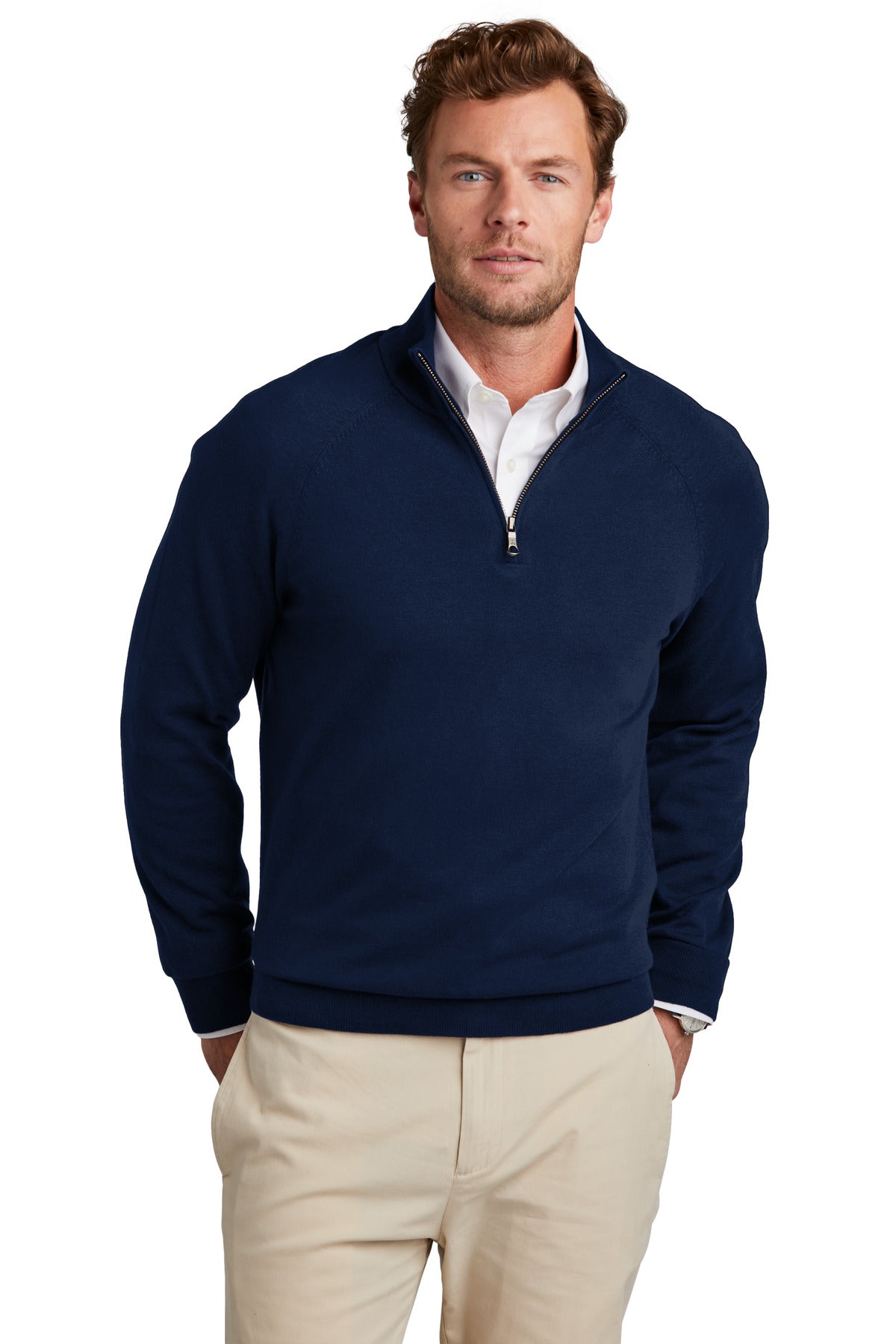 Brooks Brothers Cotton Stretch ¼-Zip Sweater