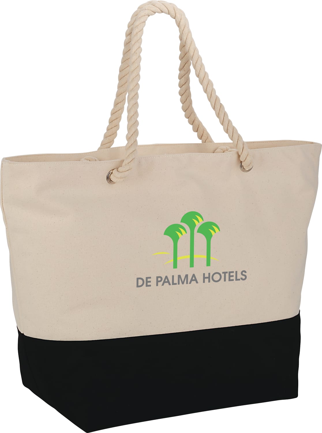 Zippered 12oz Cotton Canvas Rope Tote