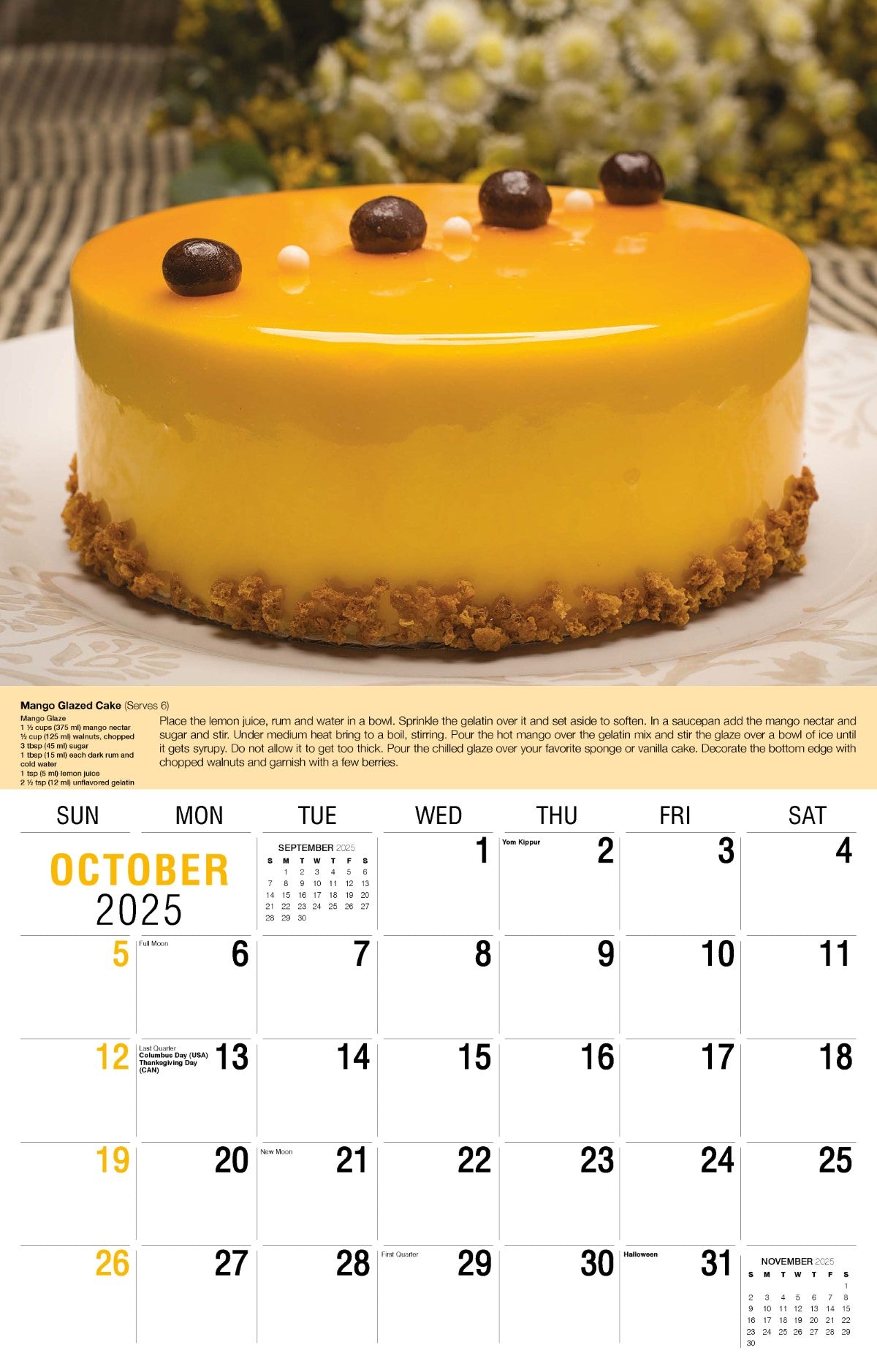 Galleria Wall Calendar 2025 Recipes