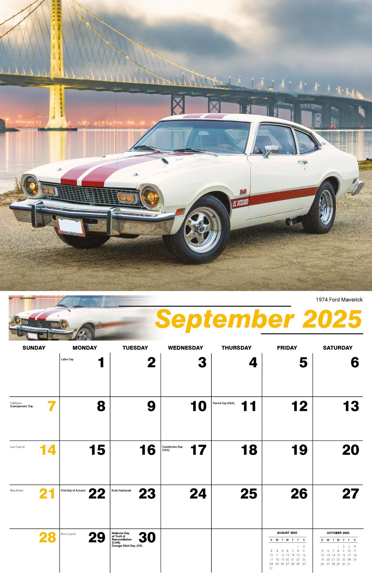 Galleria Wall Calendar 2025 Classic Cars