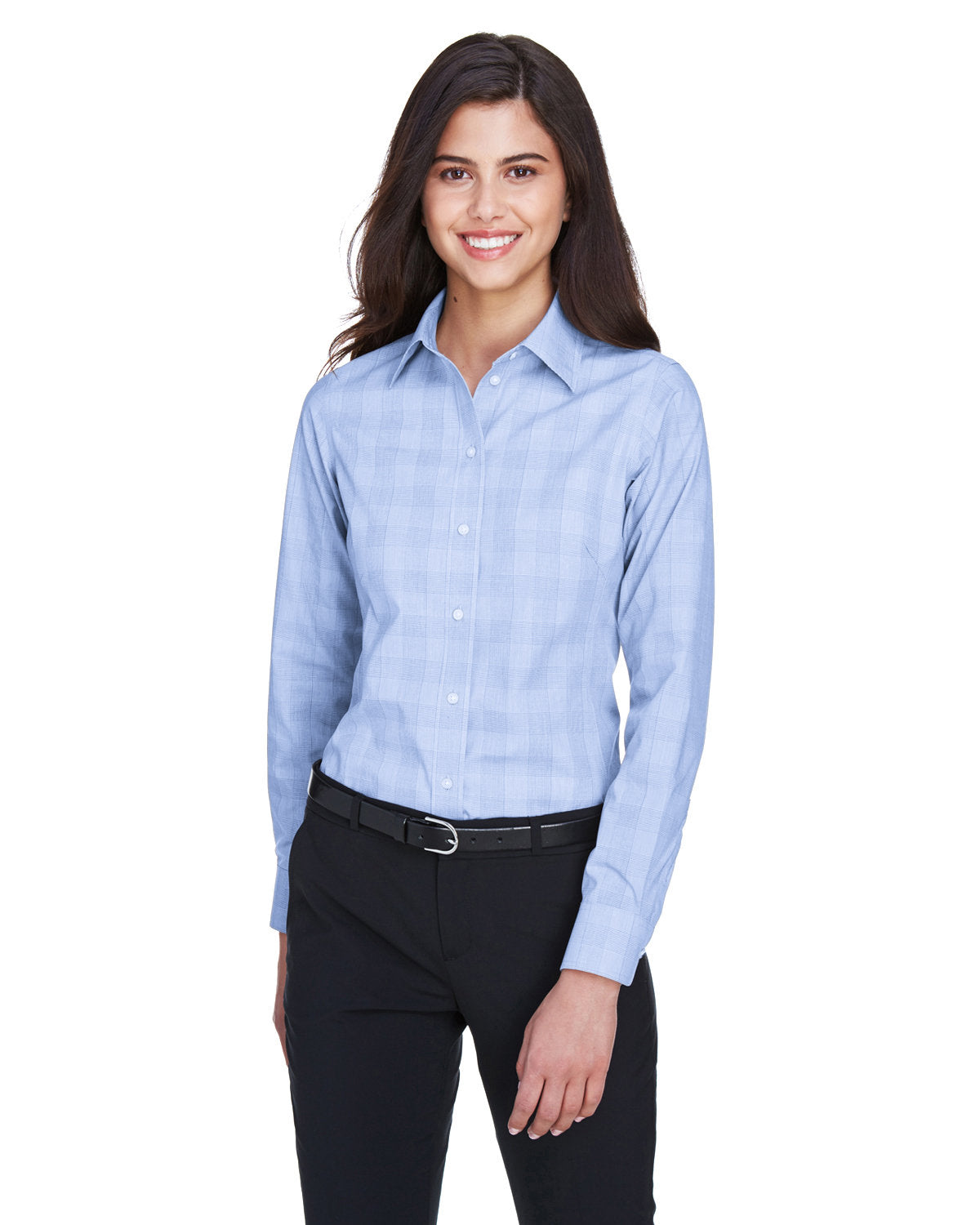 DEVON AND JONES Ladies' Crown Collection® Glen Plaid Woven Shirt
