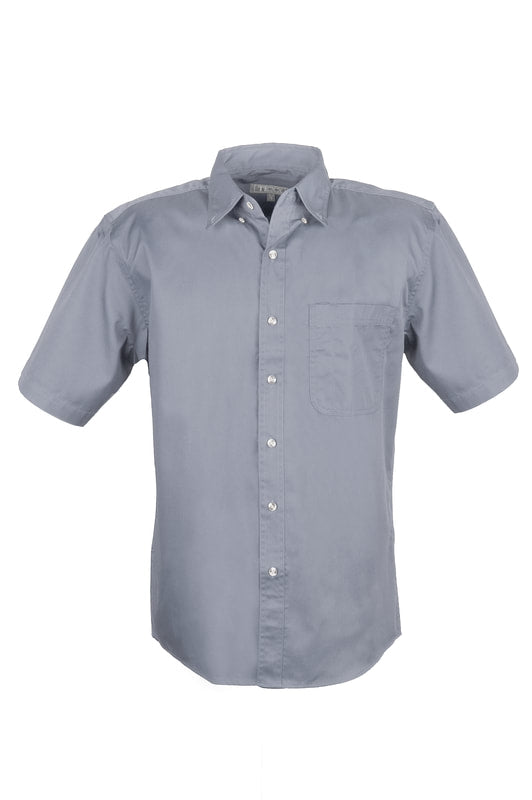 MEN EASY CARE COTTON BLEND DRESS SHIRTS SHORT Sleeve Tall (Grey) (LT-3XLT)