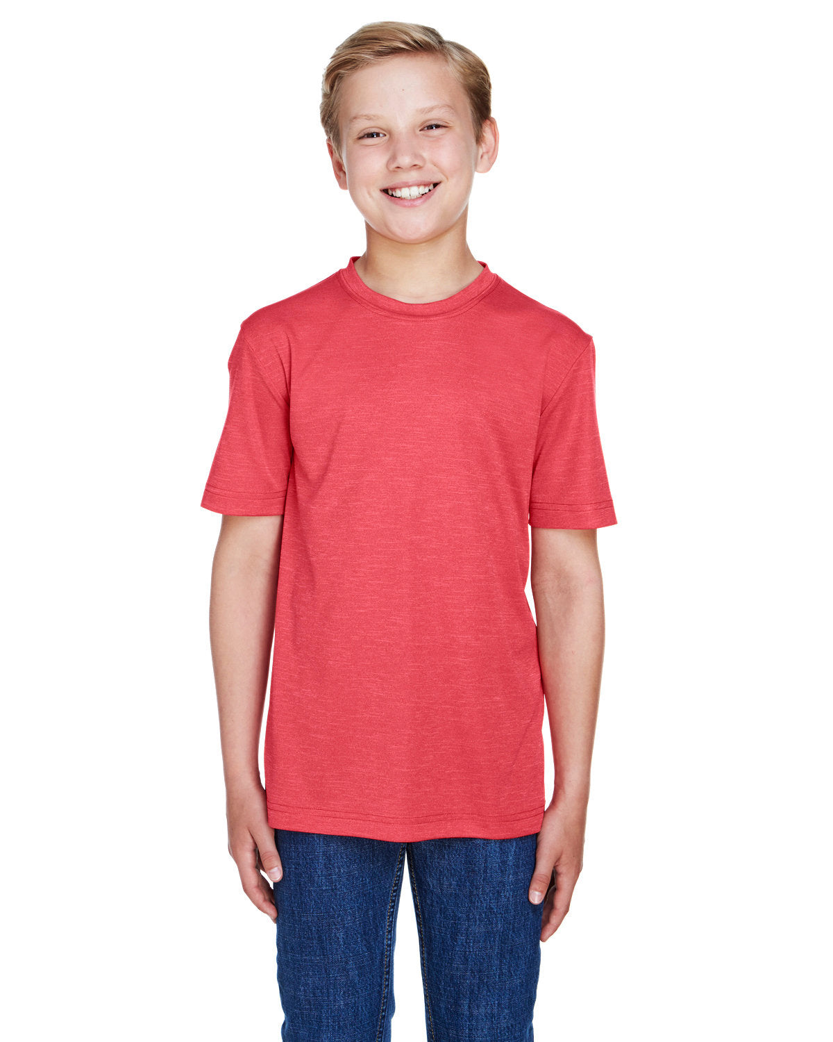 000247 Team 365 Youth Sonic Heather Performance T-Shirt