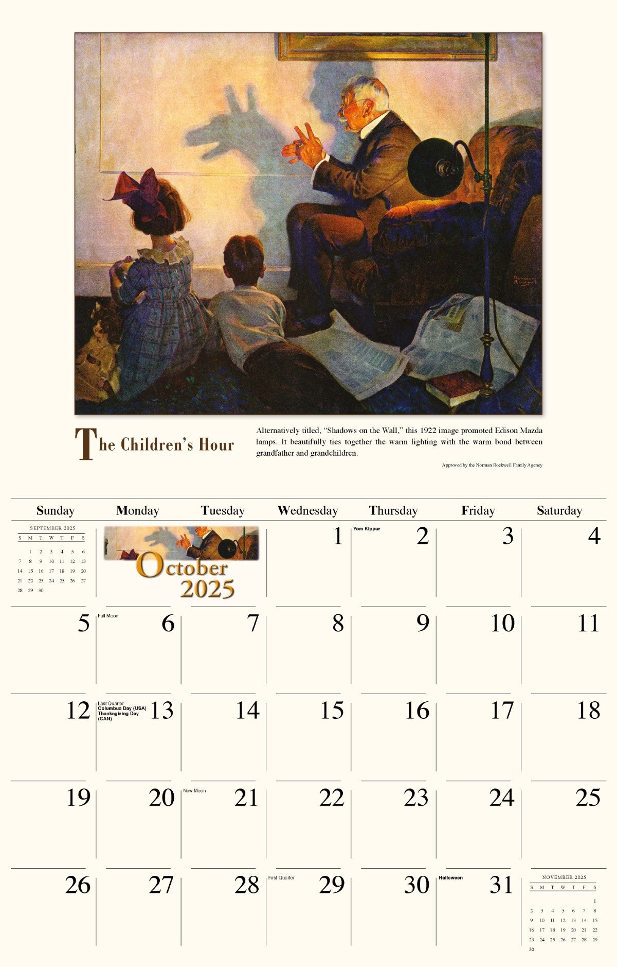 Galleria Wall Calendar 2025 Norman Rockwell