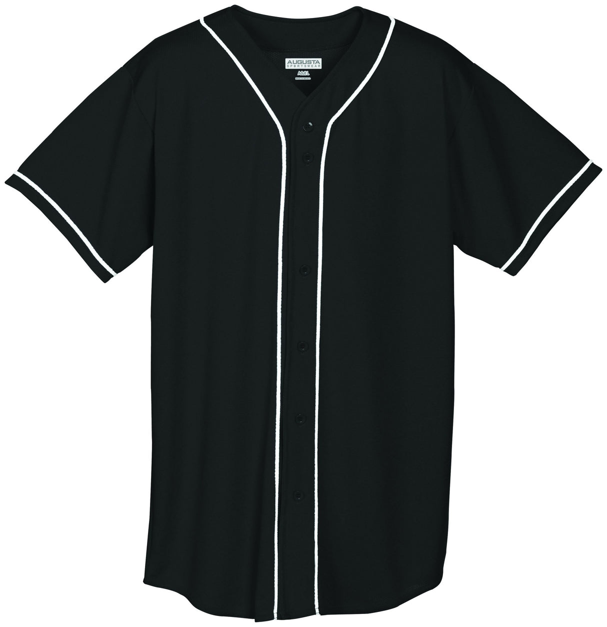 Wicking Mesh Button Front Jersey with Braid Trim