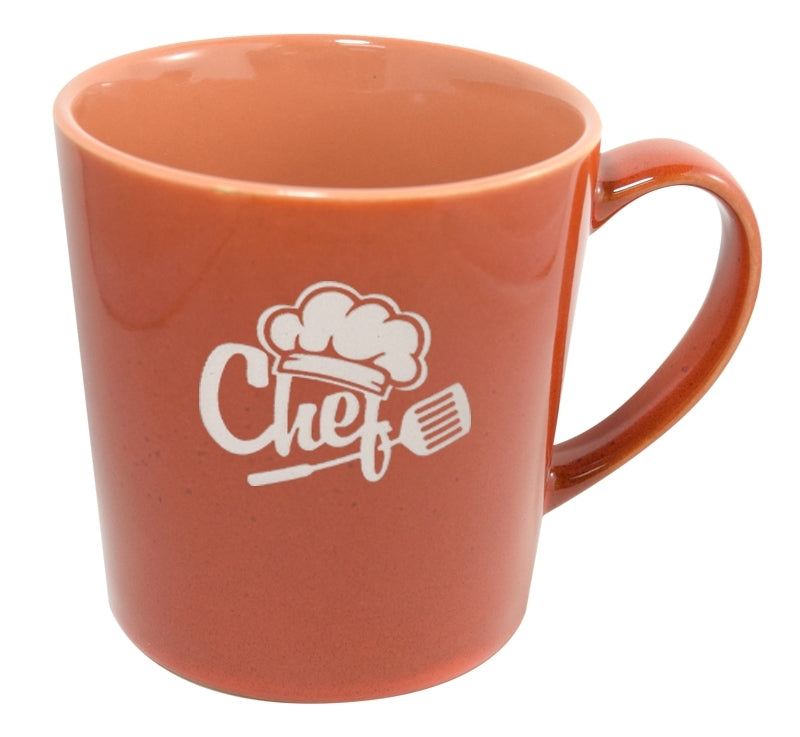 Lenny 16oz reactive terracotta mug in Ripple gift box - Etched