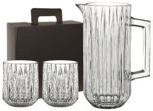 ~ Nachtmann Jules Pitcher and 2 Jules Whiskey crystal set (3pcs) in Raven gift box