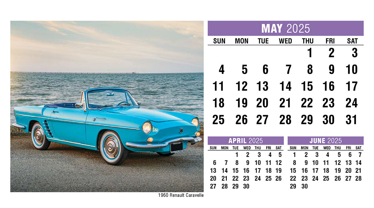 Classic Cars Desk Tent Calendar