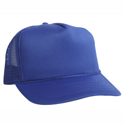 5 Panel Poly Foam Mesh Trucker Cap w/Flat Bill