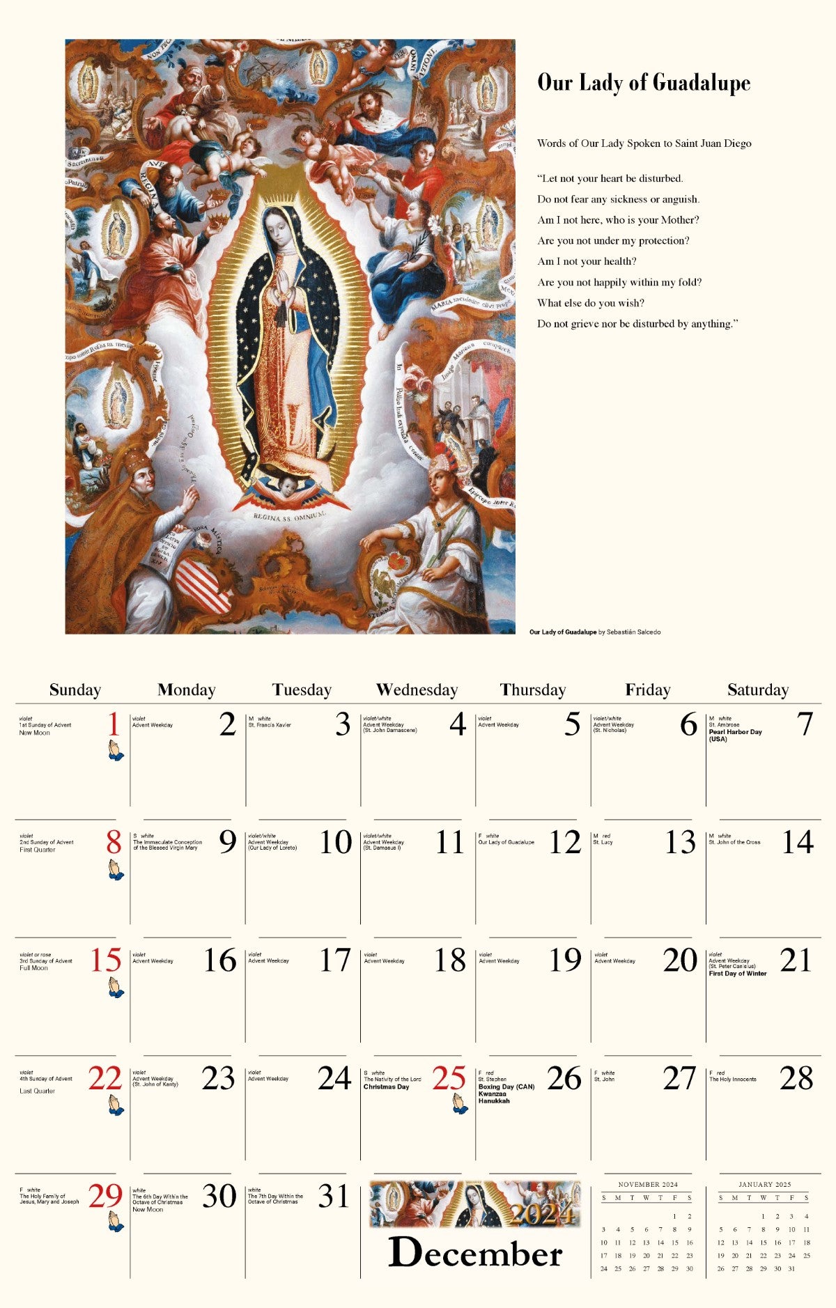 Galleria Wall Calendar 2025 Catholic Inspirations Eng.