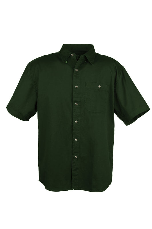 Men's 100% Cotton Twill Short Sleeve Shirt (GREEN) (XS-5XL)