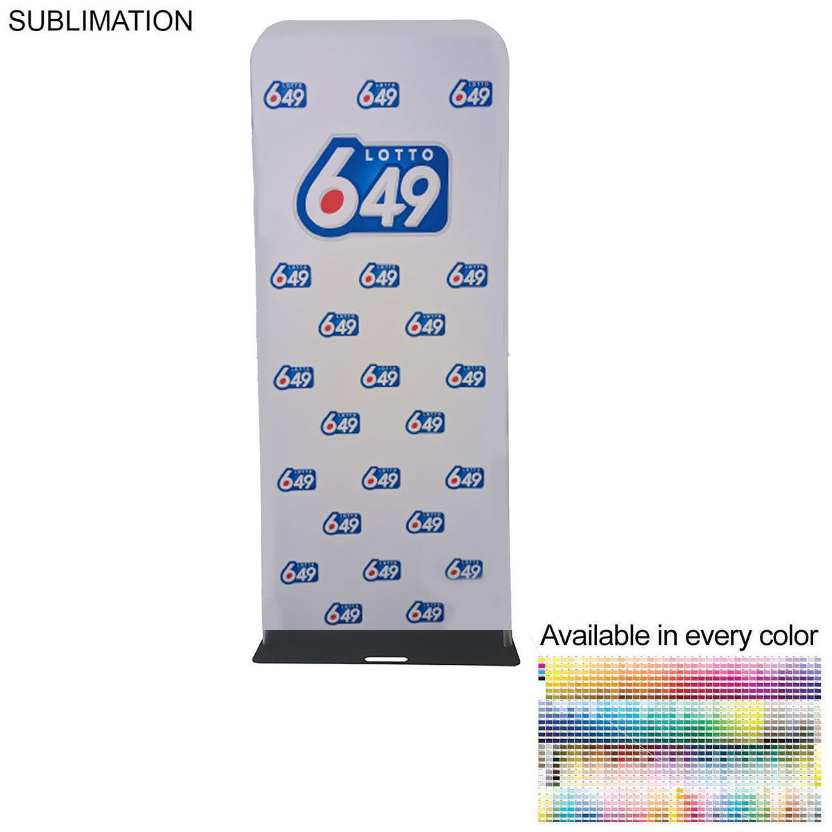 48 Hr Quick Ship - 3'W x 90"H EuroFit Banner with Steel Base, Full Color Graphics 2 Sided, NO SETUP