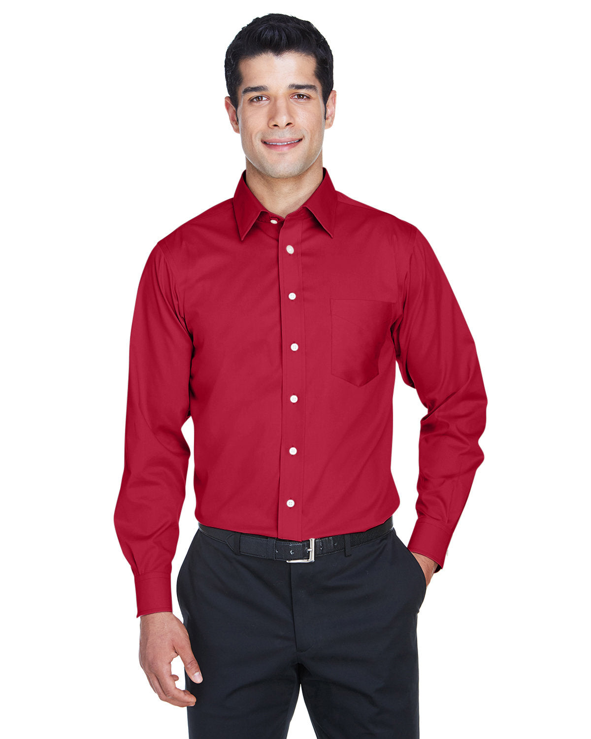 000163 Devon and Jones Men's Crown Collection® Solid Stretch Twill Woven Shirt
