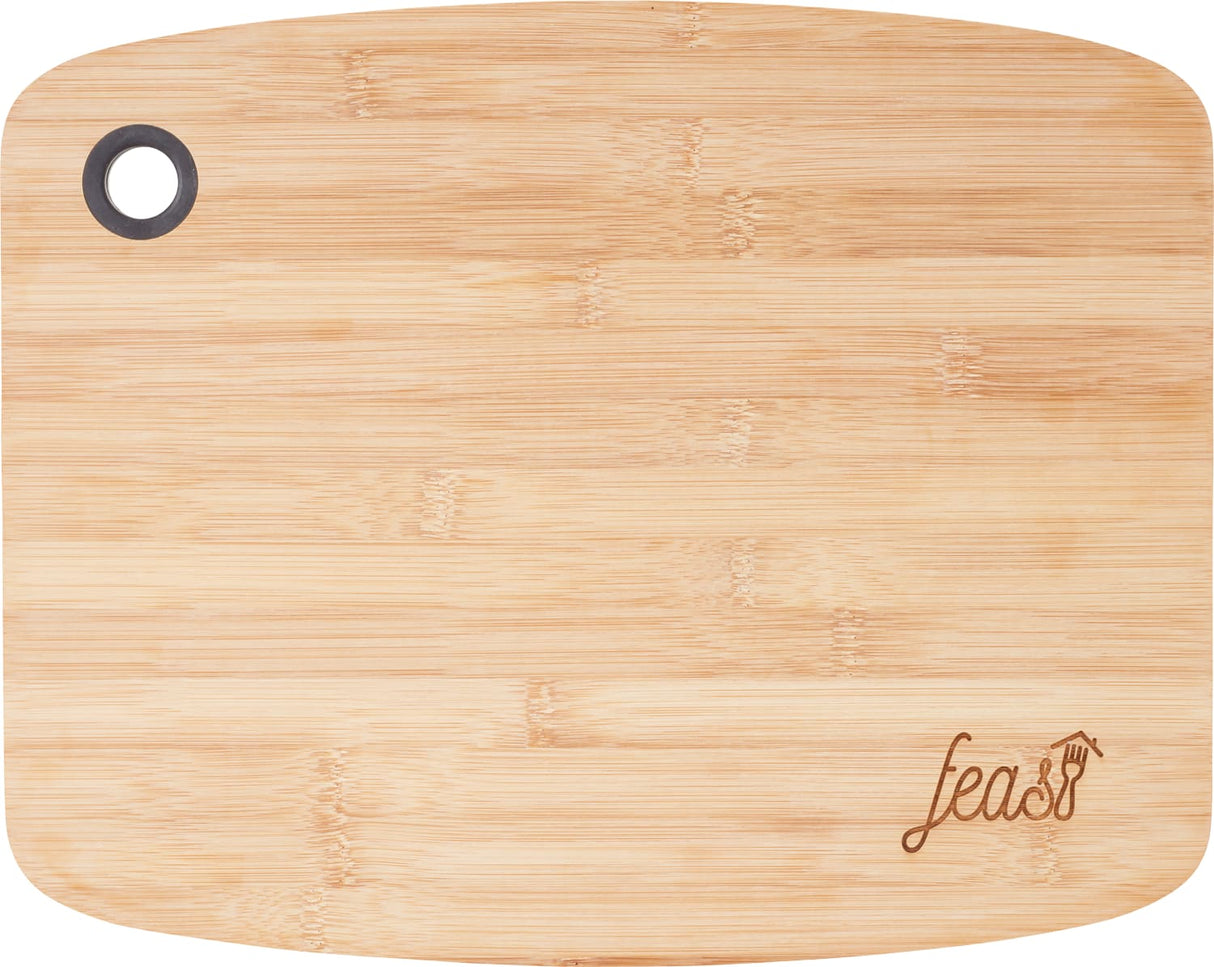 Large Bamboo Cutting Board with Silicone Grip