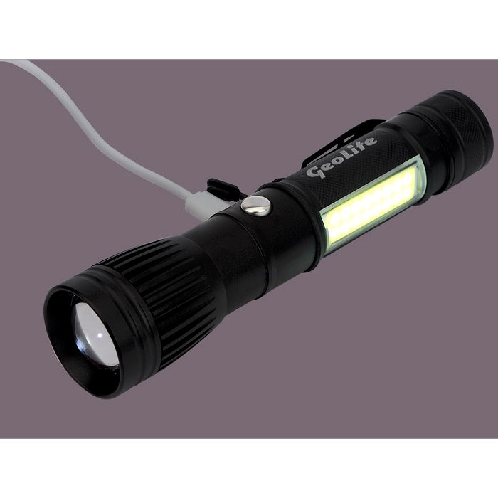 Channel LED / COB Rechargeable Flashlight