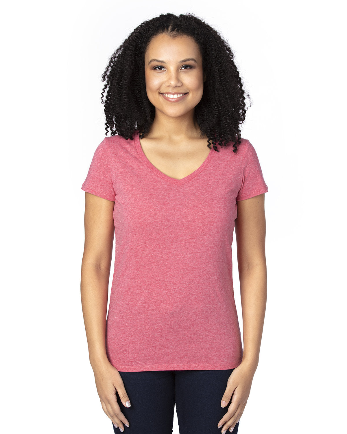 000245 THREADFAST Ladies' Ultimate CVC V-Neck T-Shirt