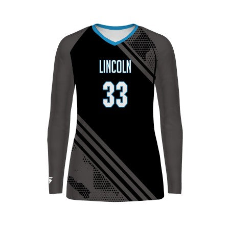 High Five Girls' Freestyle Sublimated Long Sleeve Stretch Volleyball Jersey