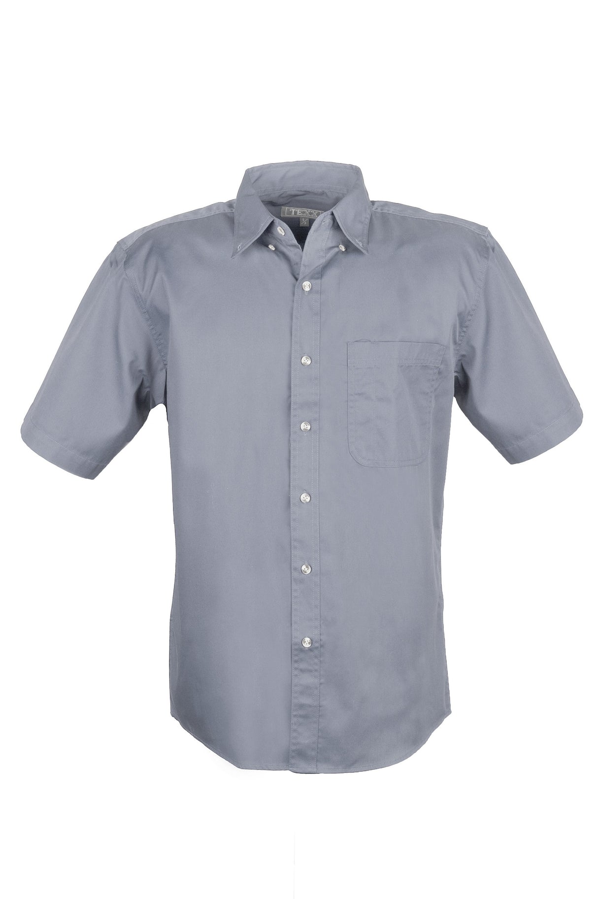 MEN EASY CARE COTTON BLEND DRESS SHIRTS SHORT Sleeve(Grey) (S-4XL)