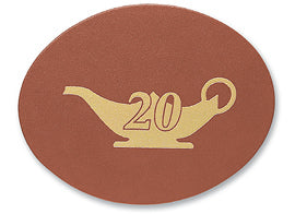 Oval Shaped single coaster brown, bonded leather - felt backing