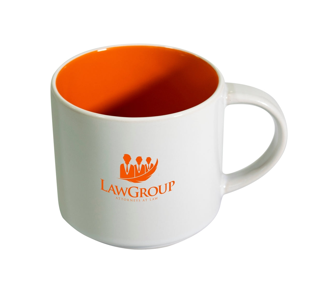 Brighton 14oz two-tone ceramic mug white/orange in a Ripple box