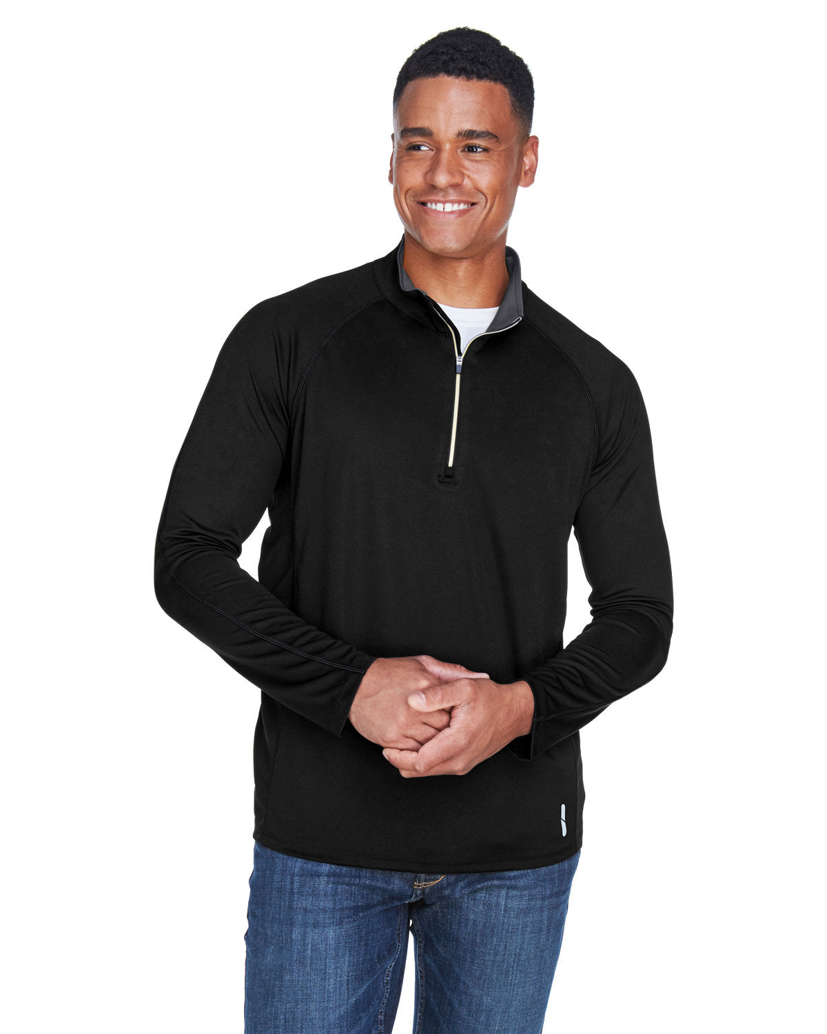 000182 NORTH END Men's Radar Quarter-Zip Performance Long-Sleeve Top