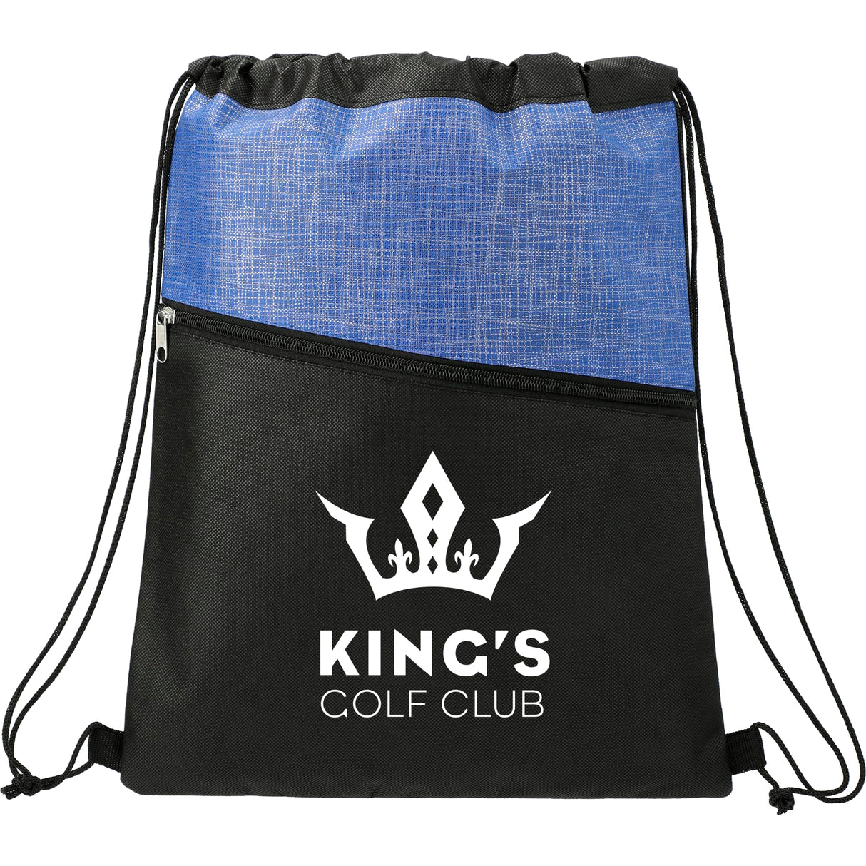 Cross Weave Zippered Drawstring Bag