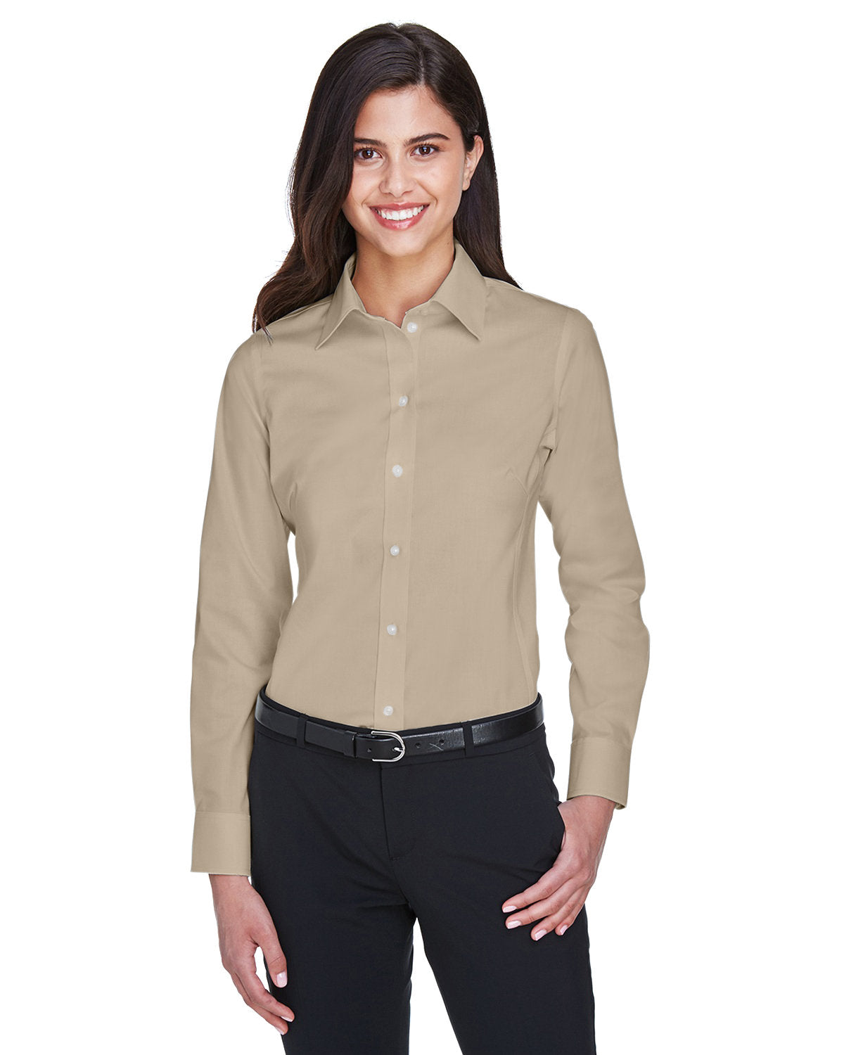 Devon and Jones Ladies' Crown Collection® Solid Stretch Twill Woven Shirt