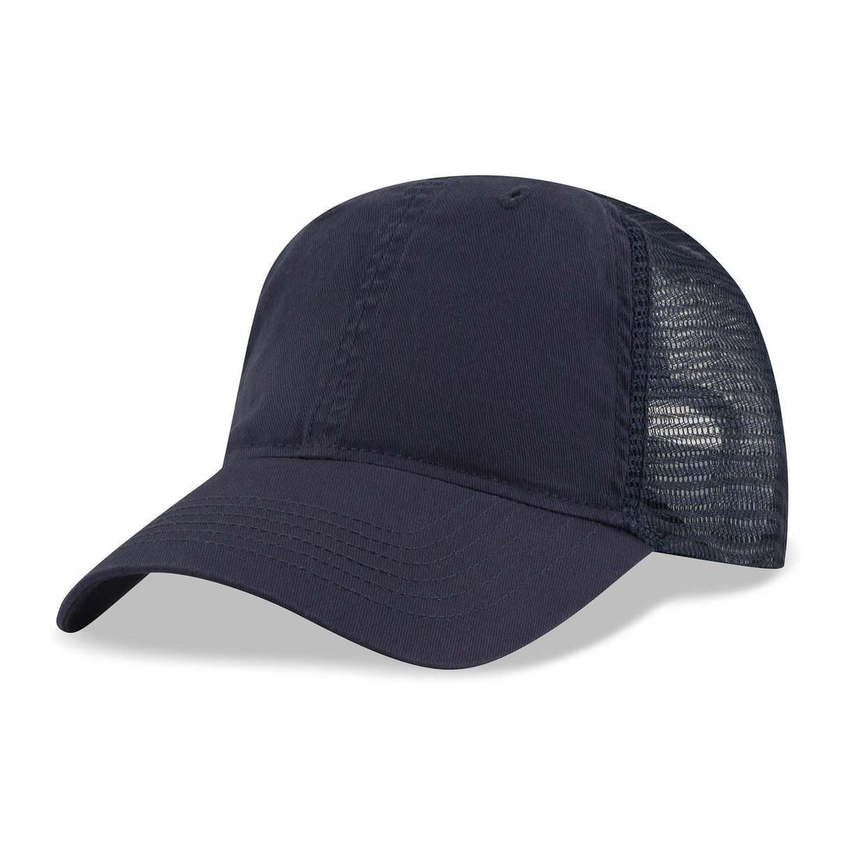 Bio-Washed Cotton Twill Front Cap w/Soft Mesh Sides & Back
