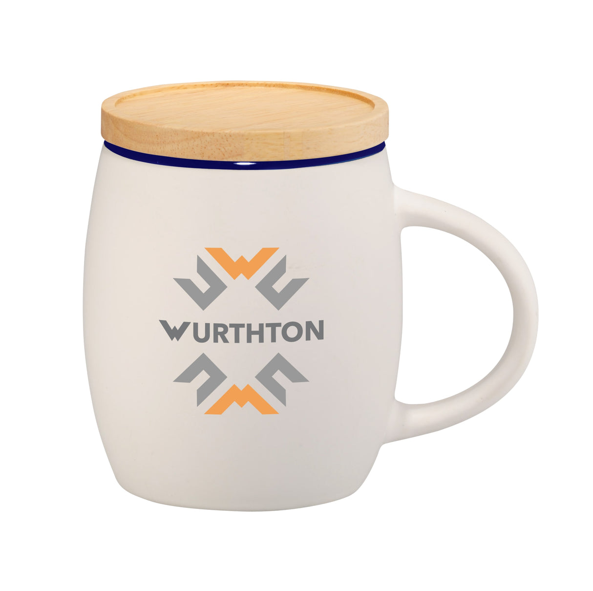 15 Oz. Hearth Ceramic Mug w/Wood Lid Coaster