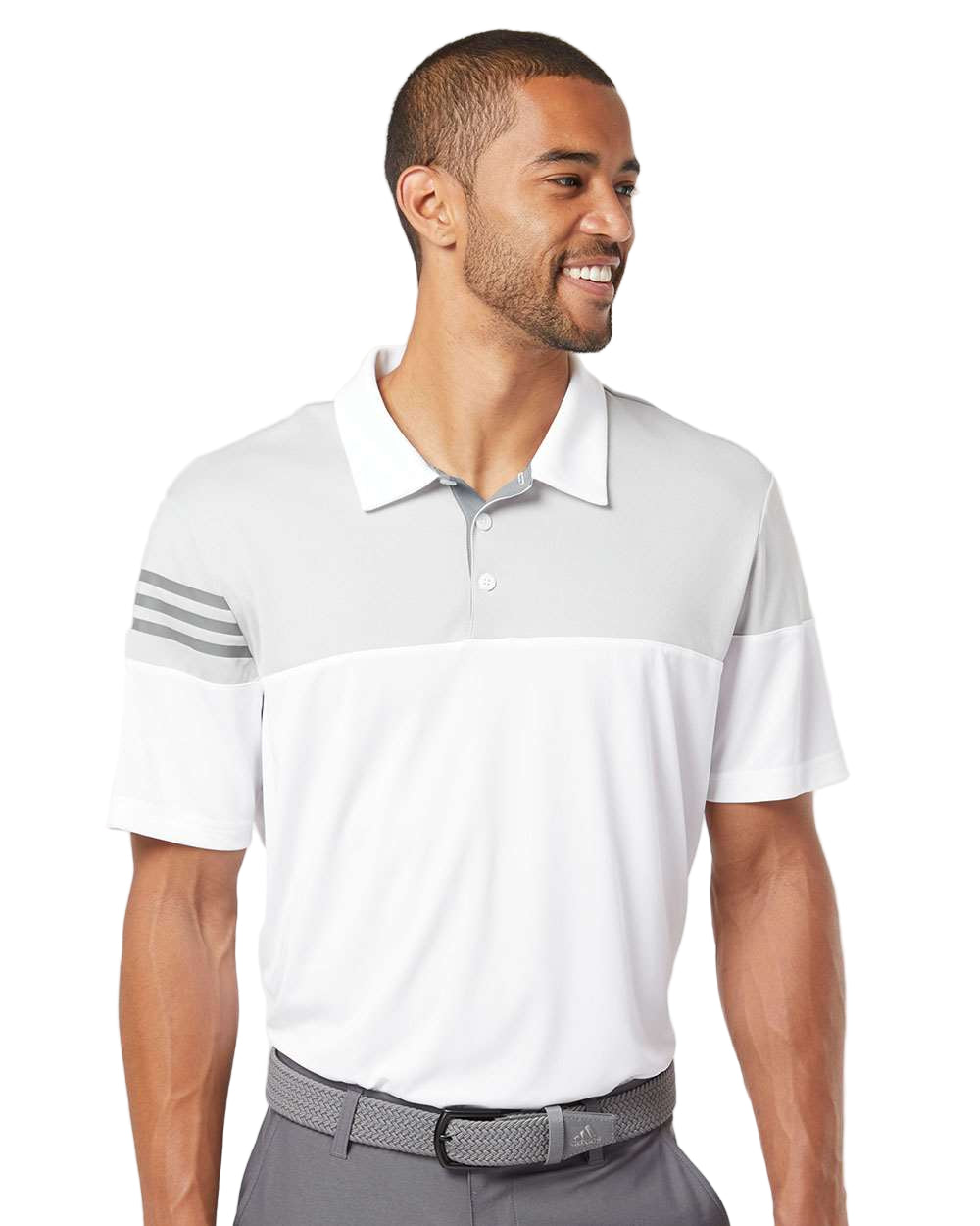 Adidas Heather 3-Stripes Colorblock Polo Shirt