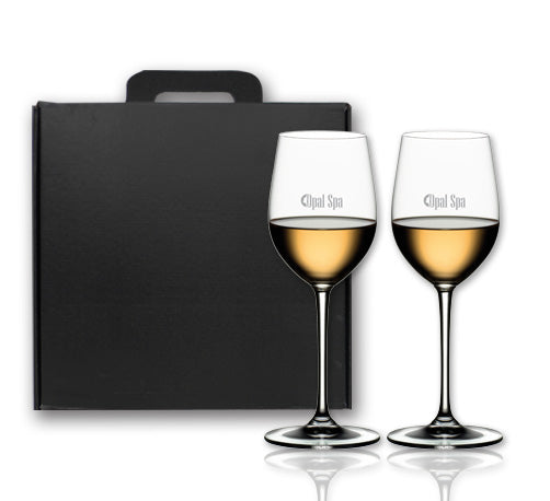 ~ Viognier Chardonnay 13oz RIEDEL crystal Set of 2 in Raven gift box