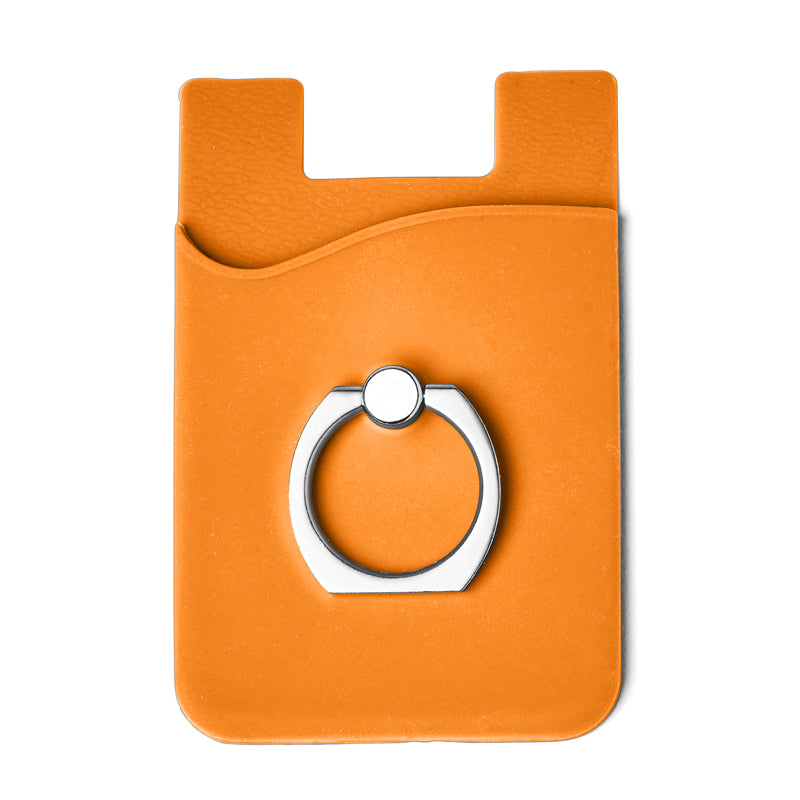 Silicone Card Holder w/Metal Ring Phone Stand