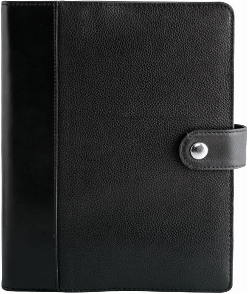 Book Cover black pebbled leather w/black stitch