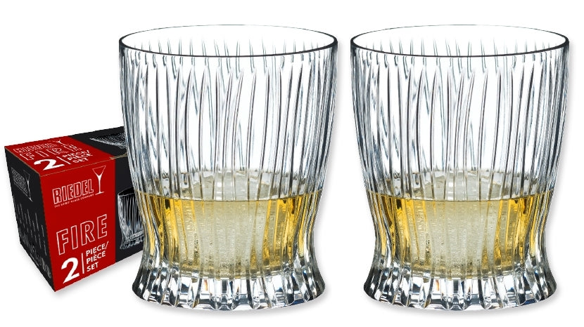 ~ Fire Whiskey dof 10-3/8oz RIEDEL crystal S/2 in RIEDEL Gift box (blank)