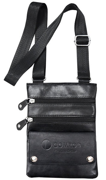 Black Shoulder bag w/buttons genuine smooth sheep nappa leather