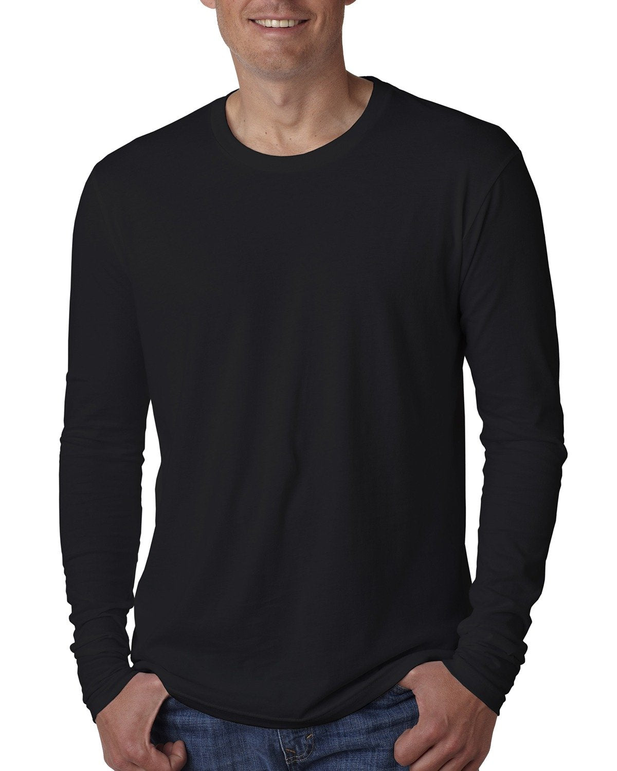 000044 NEXT LEVEL APPAREL Men's Cotton Long-Sleeve Crew