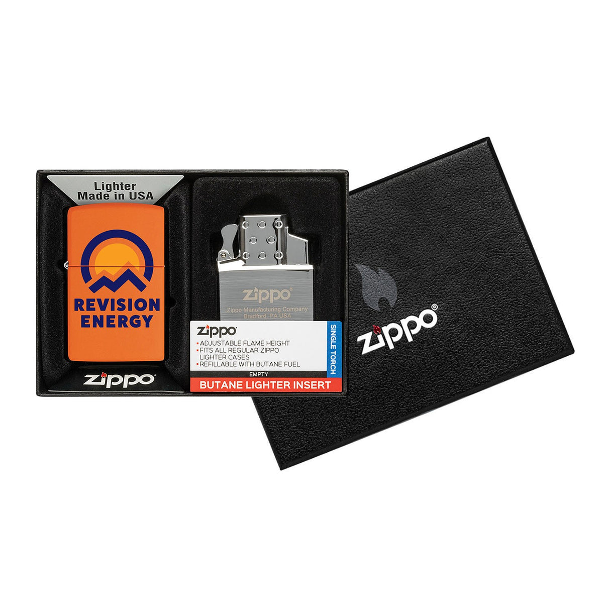 Matte Zippo® Lighter & Single Butane Insert Gift Set