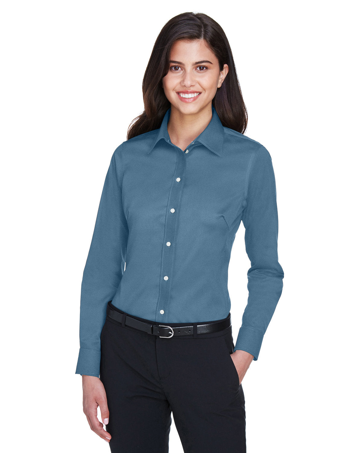 Devon and Jones Ladies' Crown Collection® Solid Stretch Twill Woven Shirt