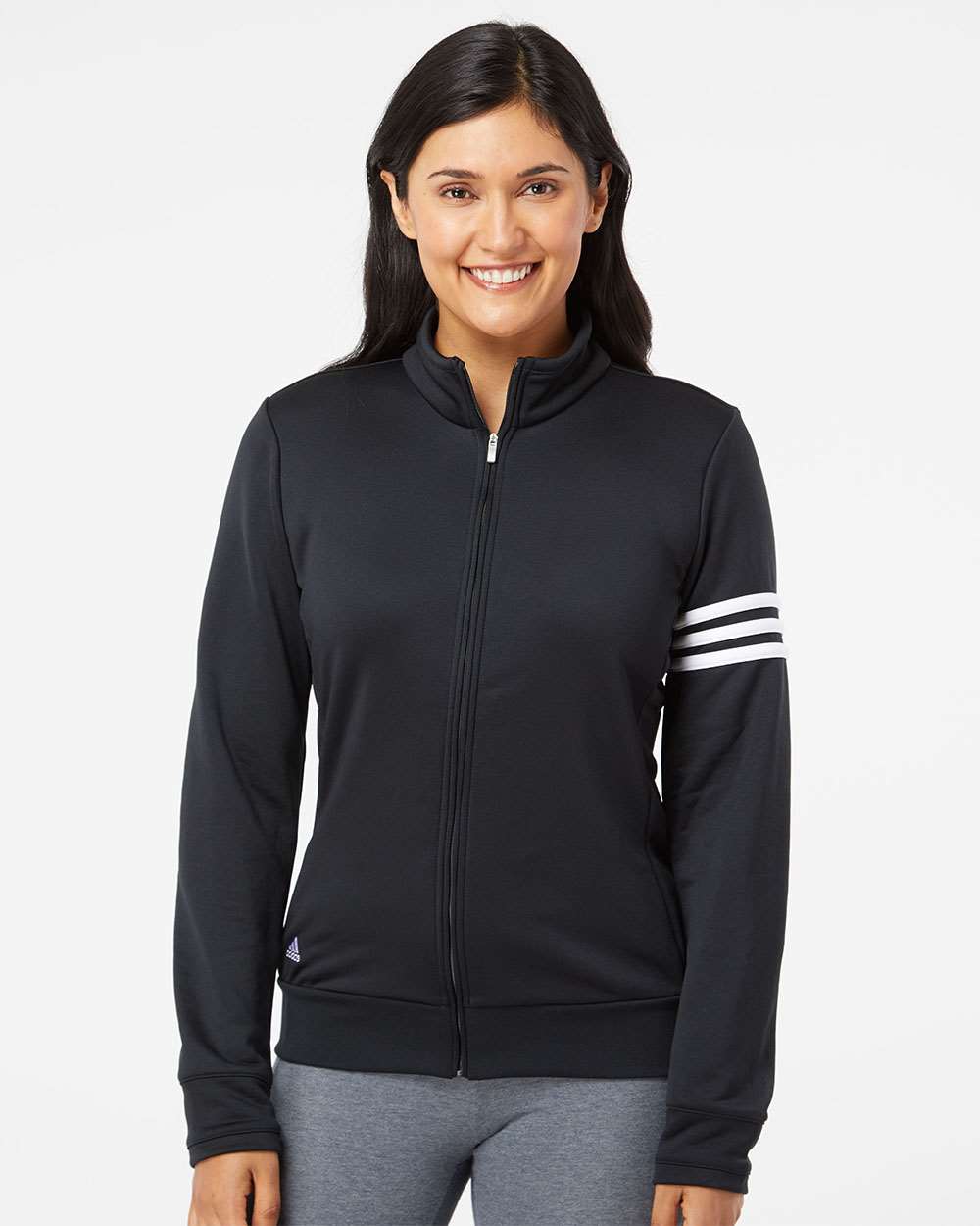 Adidas Women's ClimaLite® 3 Stripes French Terry Full Zip Jacket