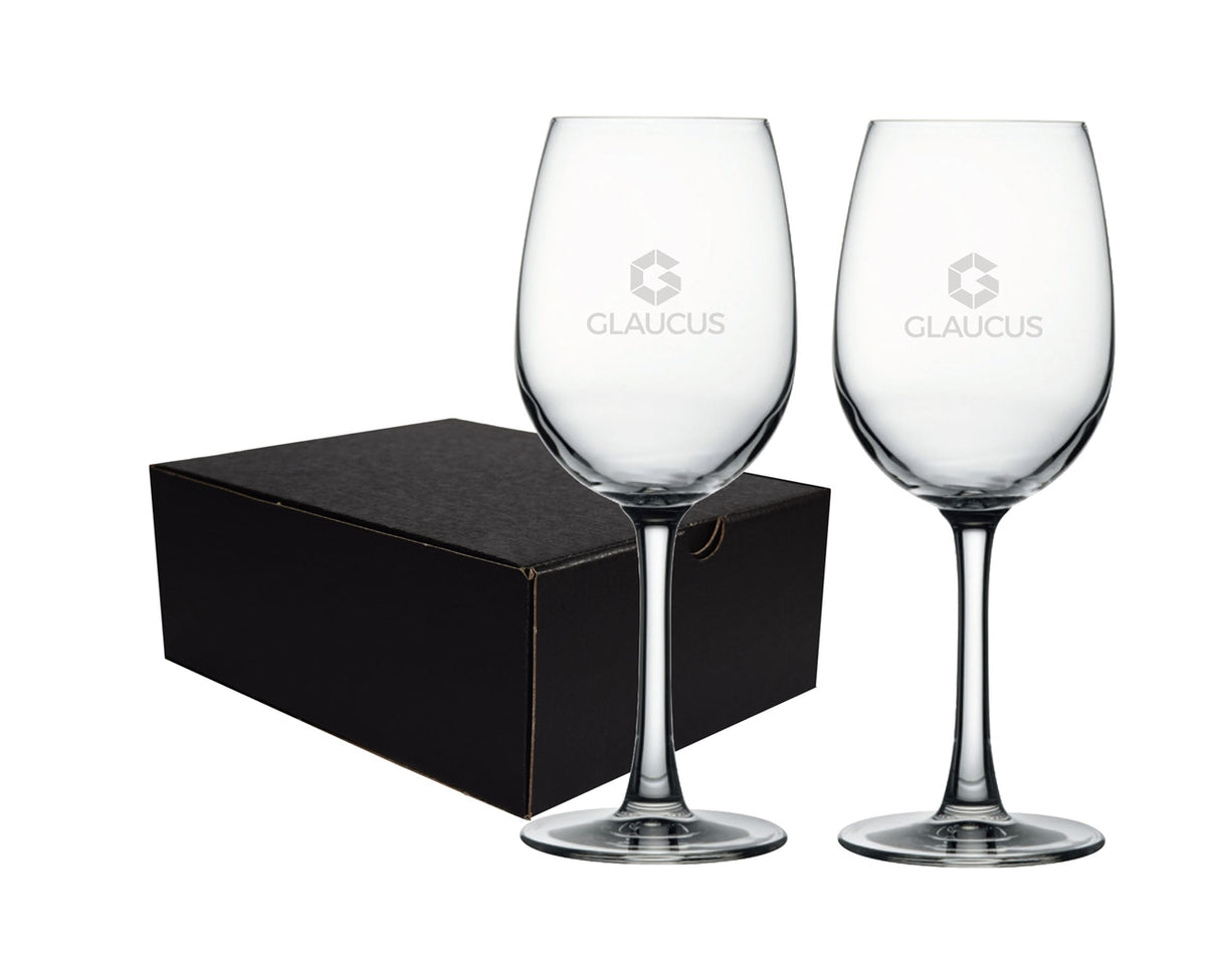 Reserva 12oz crystalline stemmed wine glass S/2 in an Ovation black gift box