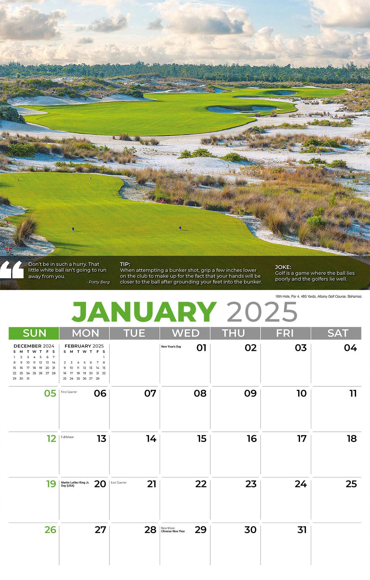 Galleria Wall Calendar 2025 Golf Tips